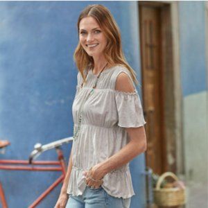 Sundance Adelaide Shirred Top - Cold Shoulder - SOFT